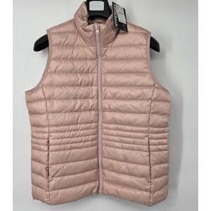 NEW Lands' End Vest Womens Large Pink Packable Wanderweight Down 800 FP HyperDRY